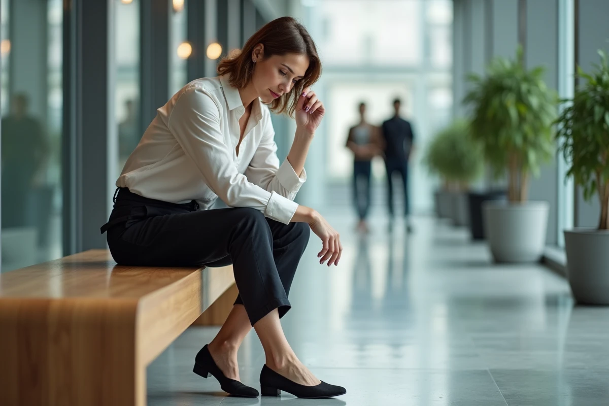 Femme au bureau vérifiant l